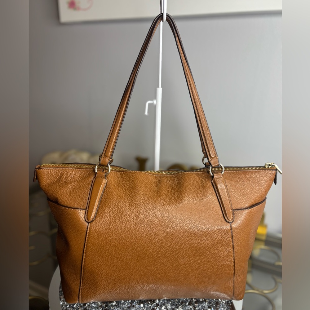 Coach Ava Tote Saddle Brown pebbled leather EUC - Picture 5 of 15